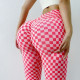 Sports Women Plaid Leggings Pants Yoga Gym Fitness Tight Breathable Elastic Wear