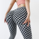 Sports Women Plaid Leggings Pants Yoga Gym Fitness Tight Breathable Elastic Wear