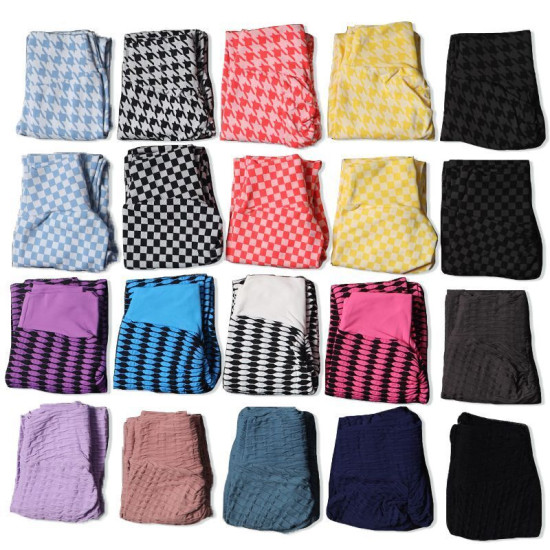 Sports Women Plaid Leggings Pants Yoga Gym Fitness Tight Breathable Elastic Wear