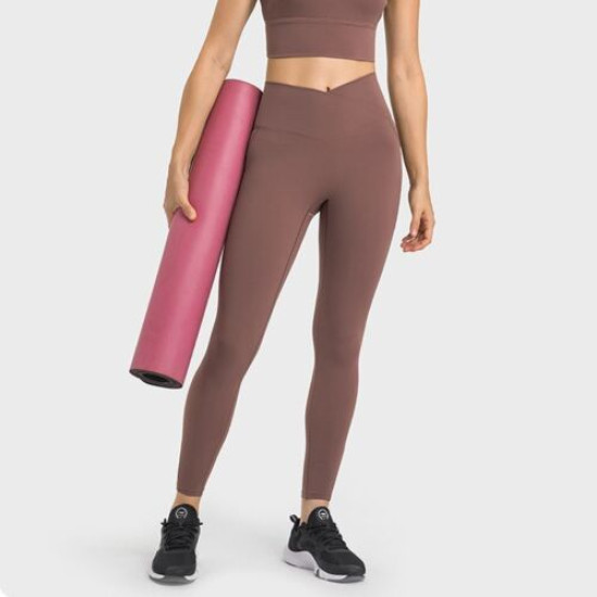 Yoga Pants Women Sportswear With Side Pocket No Front Seam Leggings Sports Wears