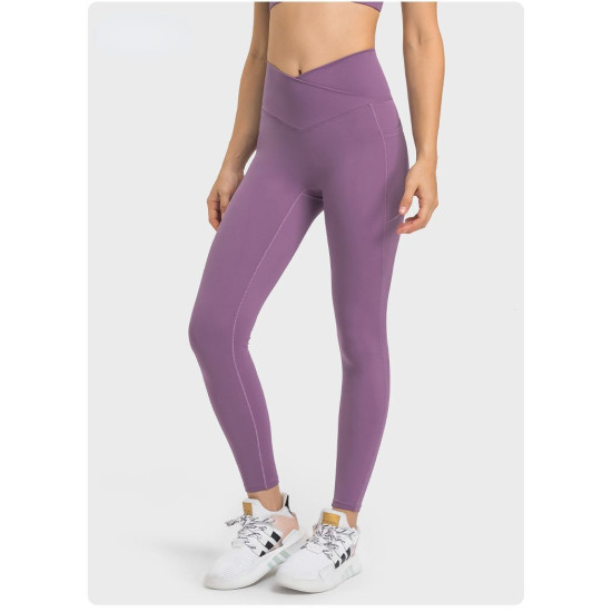 Yoga Pants Women Sportswear With Side Pocket No Front Seam Leggings Sports Wears