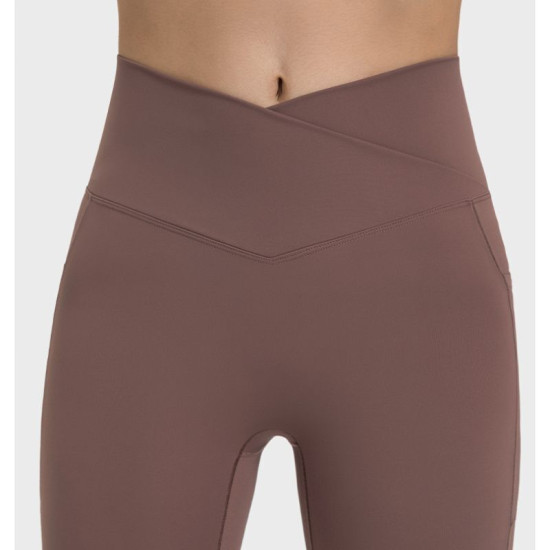 Yoga Pants Women Sportswear With Side Pocket No Front Seam Leggings Sports Wears