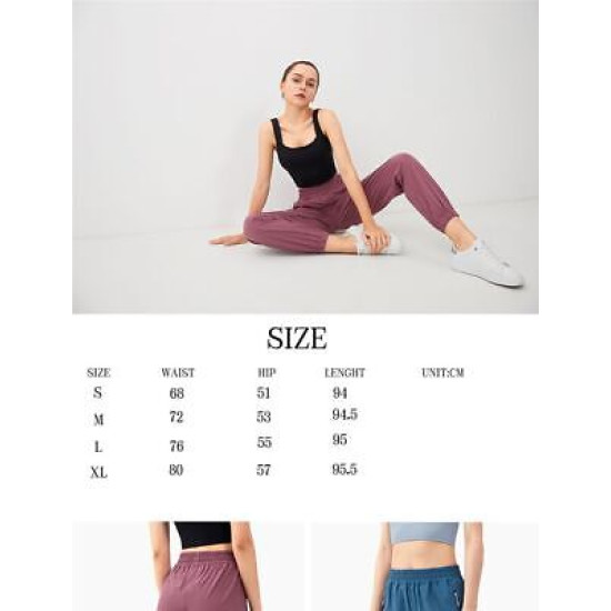 Quick Dry Sports Pants Women Loose Joggers High Waist Running Fitness Activewear