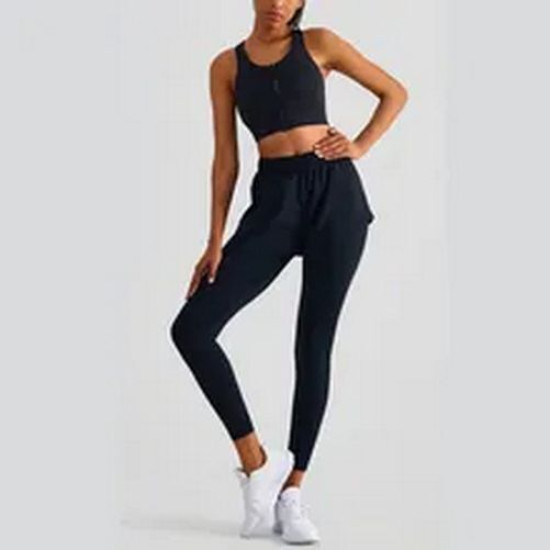 Yoga Pants Women Sports Jogging Leggings Two Piece Pocket High Waist Hip Lifting