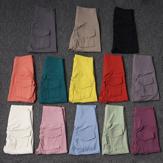 Yoga Pants Women Sports Jogging Leggings Two Piece Pocket High Waist Hip Lifting