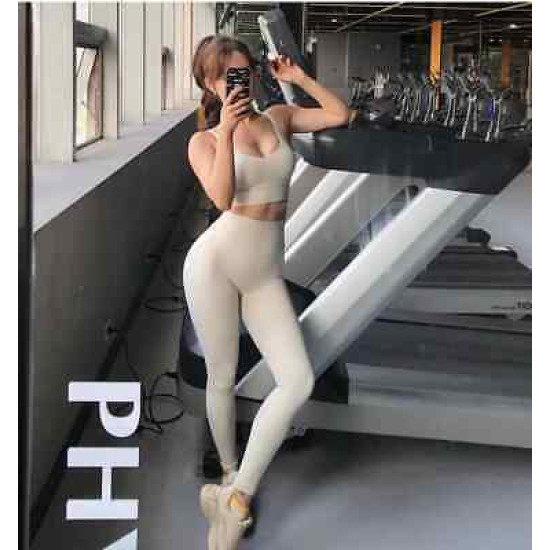 Yoga Pants Women Leggings Sportswear Seamless Solid High Waists Elastic Trousers