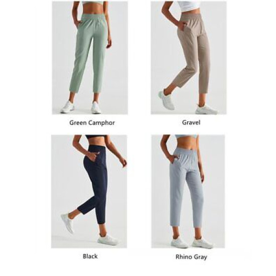 Sports Joggers Women Sweatpants Calf Length Yoga High Waist Fitness With Pockets