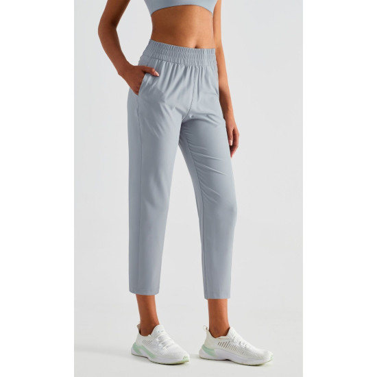 Sports Joggers Women Sweatpants Calf Length Yoga High Waist Fitness With Pockets