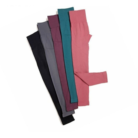 Yoga Pants Women Leggings Sport Fitness Seamless Woolen Tummy Control Activewear