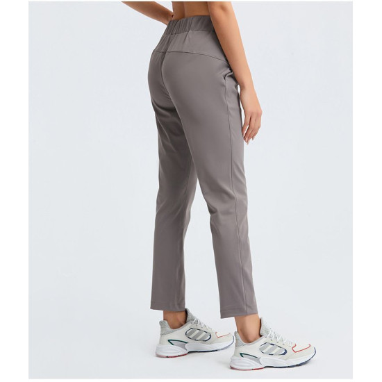 Women Joggers Yoga Sweatpants With Side Pockets Drawstring High Waist Sportswear