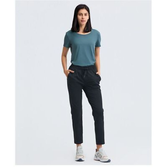 Women Joggers Yoga Sweatpants With Side Pockets Drawstring High Waist Sportswear