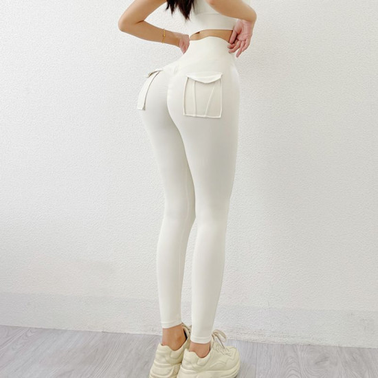 Fitness Leggings Women Pants Yoga High Waist Elastic Sportswear With Pocket Wear