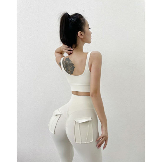 Fitness Leggings Women Pants Yoga High Waist Elastic Sportswear With Pocket Wear