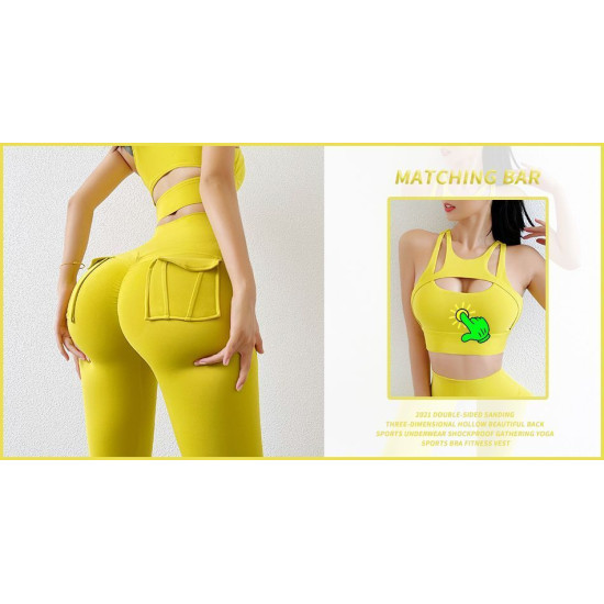 Fitness Leggings Women Pants Yoga High Waist Elastic Sportswear With Pocket Wear