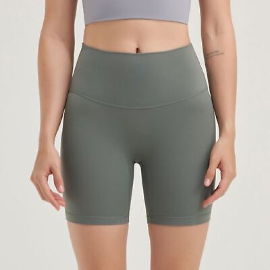 Nylon Women Yoga Shorts Leggings High Waist Elastic Solid Gym Cycling Short Wear