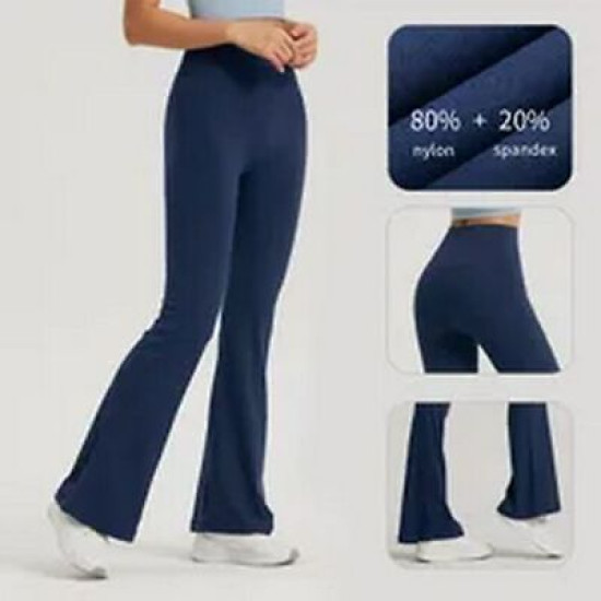 Yoga Flared Leggings Women Wide Leg Pants Gym Loose High Waist Slim Bell Bottoms