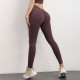 Leggings Women Yoga Pants Gym Sports High Waist Elastic V Shaped Hip Solid Wears
