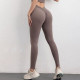 Leggings Women Yoga Pants Gym Sports High Waist Elastic V Shaped Hip Solid Wears