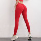 Leggings Women Yoga Pants Gym Sports High Waist Elastic V Shaped Hip Solid Wears