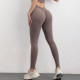 Leggings Women Yoga Pants Gym Sports High Waist Elastic V Shaped Hip Solid Wears