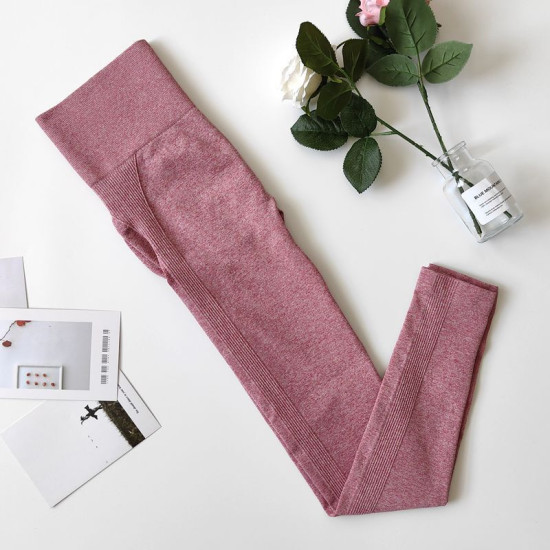 Women Yoga Pants High Waist Seamless Sports Leggings Slim Stretch Running Bottom