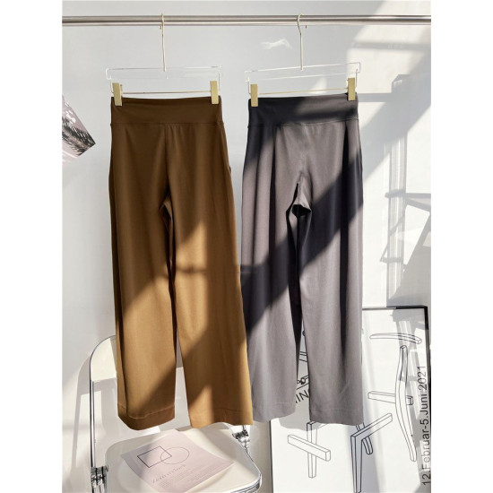 Yoga Side Pocket Pants Women Drawstring Wide Leg High Waist Squat Proof Clothes