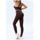 Ribbed Women Yoga Pants Legging Seamless High Waist Breathable Activewear Bottom