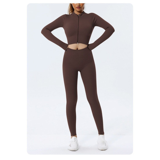 Ribbed Women Yoga Pants Legging Seamless High Waist Breathable Activewear Bottom