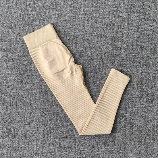 Ribbed Women Yoga Pants Legging Seamless High Waist Breathable Activewear Bottom