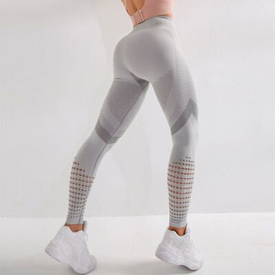 Women Seamless Yoga Pants Gym Leggings Workout Running Activewear Elastic Waists