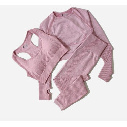 Seamless Women Yoga Sets Fitness Solid Crop Tops Sweatshirts High Waist Leggings