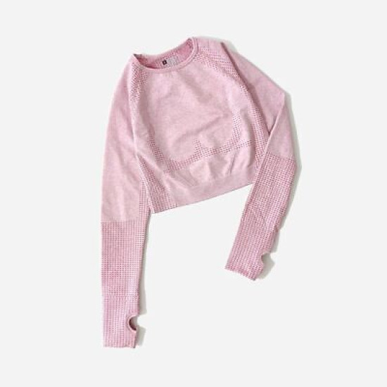 Seamless Women Yoga Sets Fitness Solid Crop Tops Sweatshirts High Waist Leggings