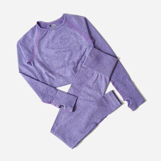 Seamless Women Yoga Sets Fitness Solid Crop Tops Sweatshirts High Waist Leggings