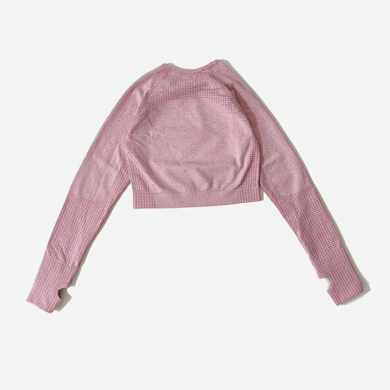 Seamless Women Yoga Sets Fitness Solid Crop Tops Sweatshirts High Waist Leggings