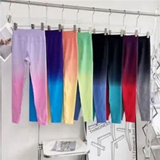 Seamless Sports Yoga Pants Women Leggings Hip Lifting High Waist Fade Color Wear