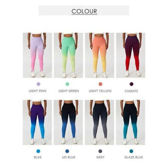 Seamless Sports Yoga Pants Women Leggings Hip Lifting High Waist Fade Color Wear