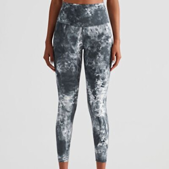 Women Sports Yoga Pants Leggings Gym Workout Tie Dyed Full Length High Waist New