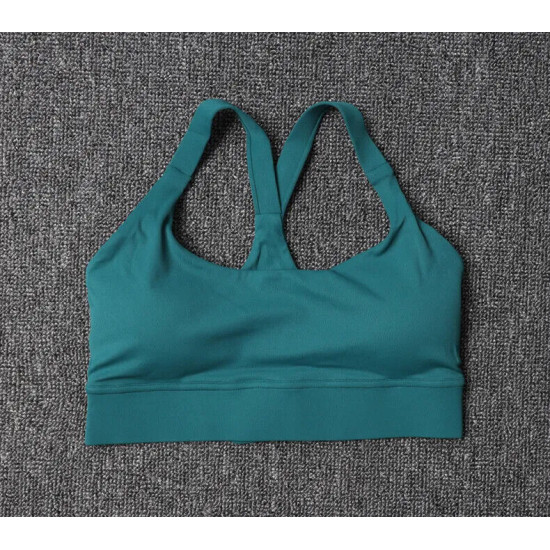 Nylon Women Sports Bra Workout Gym Yoga Fitness Buckle Sportswear Solid Clothing