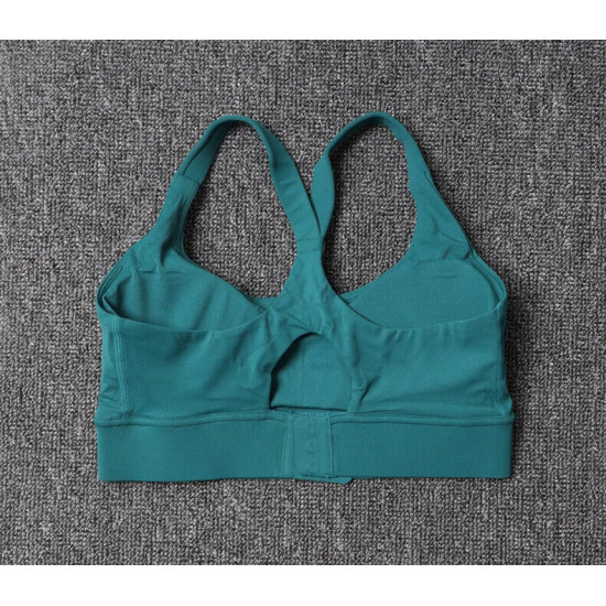 Nylon Women Sports Bra Workout Gym Yoga Fitness Buckle Sportswear Solid Clothing