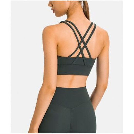 Women Sports Bra Bodybuilding Stretch Fabric Running Yoga Quick Dry Cropped Tops