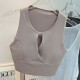 Yoga Sports Women Bras Padded Top Racerback Wireless Vest Nylon Solid Activewear