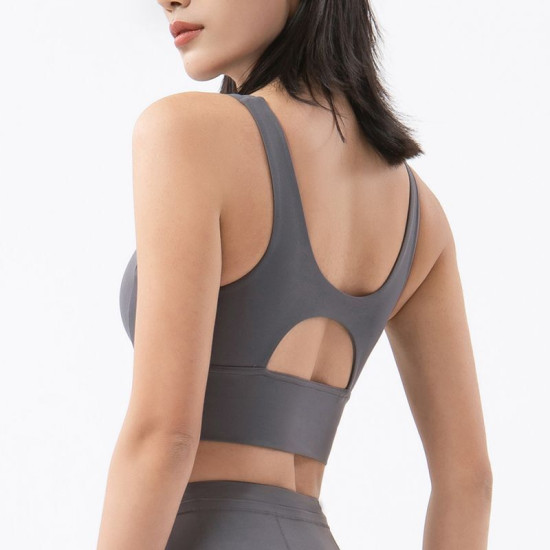 Women Sports Yoga Bra Fitness Athletic Sportswear Nylon Elastic Solid Activewear