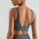 Yoga Women Sports Bra Gym Fitness Buckle Bralette Chest Pad Removable Solid Tops