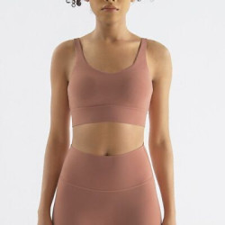 Yoga Women Sports Bra Gym Fitness Buckle Bralette Chest Pad Removable Solid Tops