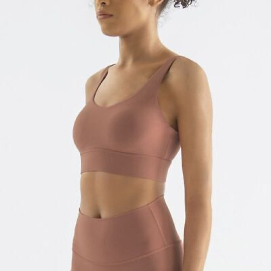 Yoga Women Sports Bra Gym Fitness Buckle Bralette Chest Pad Removable Solid Tops