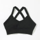 Sports Bra Women Cross Crop Top Solid Yoga Padded Running Gym Workout Activewear