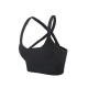 Sports Bra Women Cross Crop Top Solid Yoga Padded Running Gym Workout Activewear
