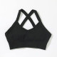Sports Bra Women Cross Crop Top Solid Yoga Padded Running Gym Workout Activewear
