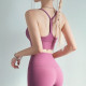 Yoga Women Sports Bra Middle Impact Fitness Athletic Solid Racerback Activewears