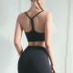 Yoga Women Sports Bra Middle Impact Fitness Athletic Solid Racerback Activewears